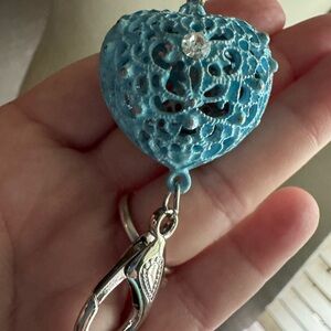 Blue Heart Pendant Keychain